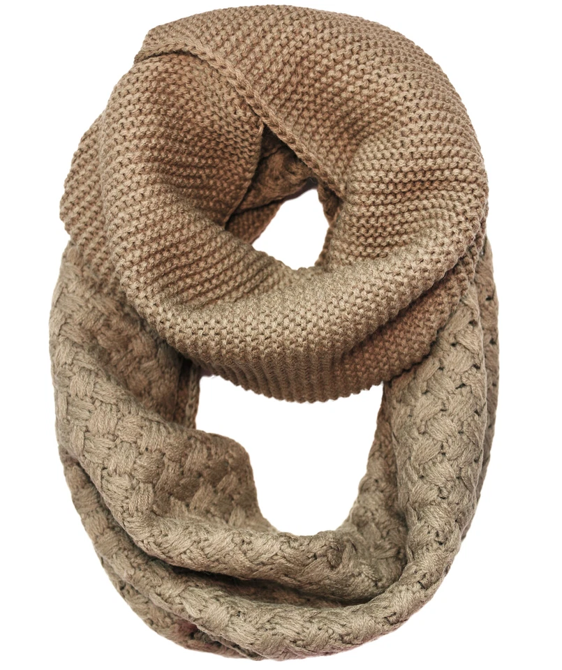Womens Thick Textured Knit Winter Infinity Circle Loop Scarf - Image 1 of 1