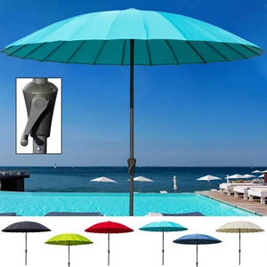 Garden Parasol Large 2.5M Sun Shade Metal Patio Crank Handle Canopy Umbrella - Picture 1 of 11