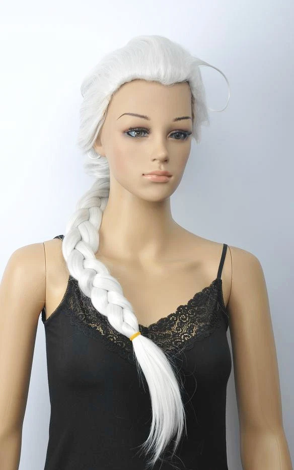 Venta caliente Pelucas de pelo blancas largas rectas cola de caballo mujeres dama niña Foto 1 de 4