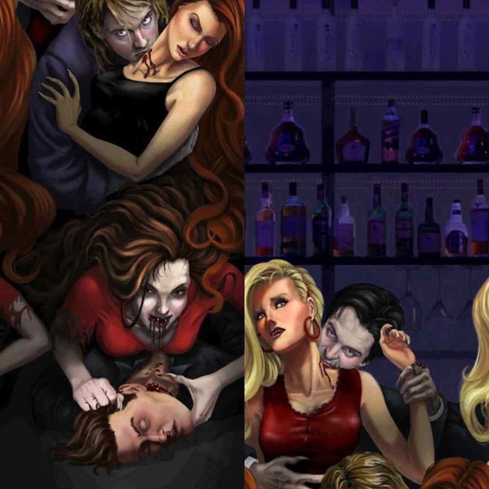 Vampiro Casa Embrujada Halloween Fiesta Decoración Escena Setters Rollos Habitación Foto 1 de 1