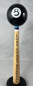 Lost Coast Brewery EIGHT BALL STOUT Pool Cue Craft Draft Beer 11" Tap Handle NEW - Picture 1 of 8