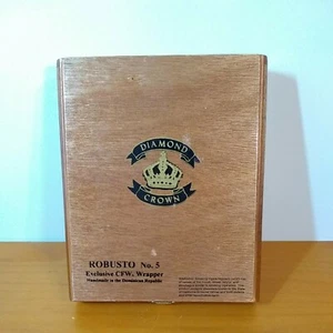 DIAMOND CROWN ROBUSTO No 5 HANDMADE WOODEN CIGAR BOX ~ Dominican Republic - Picture 1 of 11