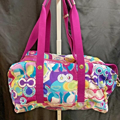 Coach XL GRAFFITI Pop C Applique Multicolor Crossbody Bag DUFFLE PINK TRIM LR3 - Image 1 of 4