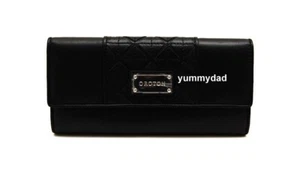 OROTON GEOMETRIC LARGE SLIM CLUTCH LEATHER WALLET IN BLACK BNIB RRP$215 - Picture 1 of 6