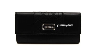 OROTON GEOMETRIC LARGE SLIM CLUTCH LEATHER WALLET IN BLACK BNIB RRP$215 - Image 1 of 4