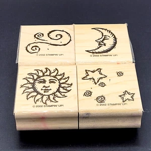 CELESTIAL Cosmic Stampin Up In The Sky 2002 Wood Mount Gummistempel gebraucht sauber - Bild 1 von 9