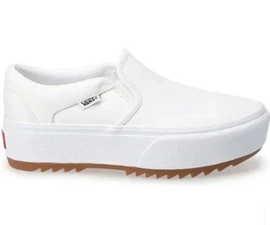 Vans Asher Plateau St Damenschuhe – Canvas weiß – Größe 9 – VN0A5JLFWHT - Bild 1 von 5