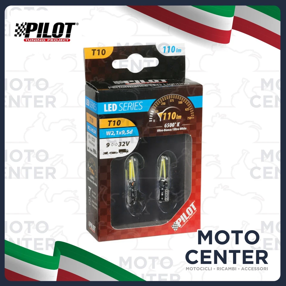 COPPIA LAMPADE PILOT BIANCHE 9-32V LED SERIES - 2 LED COB - (T10) - W2,1X9,5D DO - Immagine 1 di 1