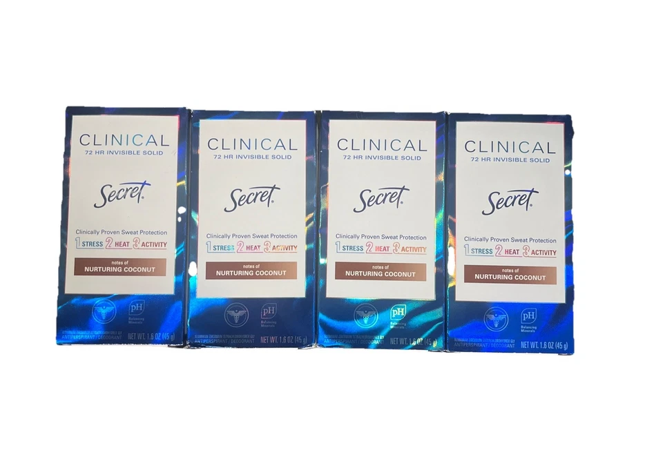 4x Secret Clinically Antiperspirant/Deodorant CLEAN COCONUT Invisible Solid - Image 1 of 1