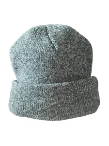 Gray Knit Beanie Hat Unisex Winter Warm Acrylic Blend Cuffed Ski Cap - Picture 1 of 5