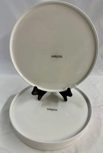 Set of Four (4) Mikasa Sloane Solid White Bone China 11"  Dinner Plates NEW - Picture 1 of 4