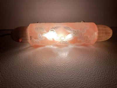 De Colección Art Deco Rosa Flor Vidrio Grueso Bala Cabecero Cama Luz de Lectura Lámpara. Foto 1 de 4