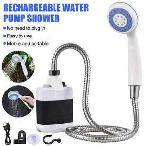 Camping Shower USB Portable Rechargeable Electric Shower Pump for Outdoor Hiking - Picture 1 of 11