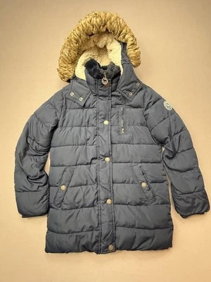 Abercrombie Niños Chaqueta Juvenil 9/10 Azul Puffer Con Capucha Forrada Sherpa Piel Sintética Foto 1 de 4