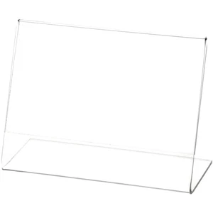 Plymor Clear Acrylic Sign Display / Literature Holder (Angled), 5" W x 3.5" H - Picture 1 of 1