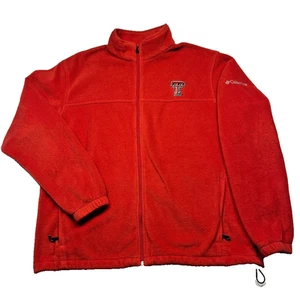 Texas Tech Red Raiders Columbia Jacket Mens XL Red Fleece Full Zip Outdoors Tech - Picture 1 of 9