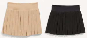 NWT Old Navy Lot/2, PLEATED SKIRT SKORT Biker Shorts Under KHAKI & BLACK XXL 18 - Picture 1 of 5