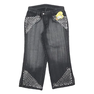 Pantalones Cortos PETER PAN Niñas Negros Mezcla Algodón L W24 Único Detalle Malla Pierna Ancha - Imagen 1 de 6