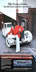 1975 Billy Preston Vintage Bentley Sedan photo Craig Powerplay Stereo print ad - Picture 1 of 1
