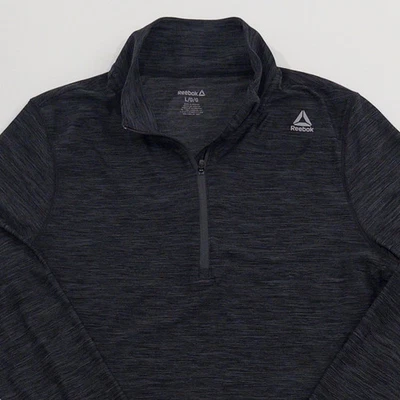 Reebok Women L/G/G Gray 1/4 Zip Pullover Athletic Shirt Long Sleeve Poly/Spandex - Image 1 of 4