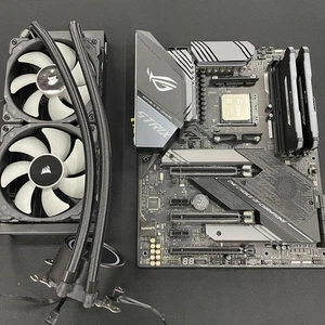 Pacchetto scheda madre Asus Rog Strix X570-E gaming e dissipatore CPU liquido 240 mm Aio - Foto 1 di 3