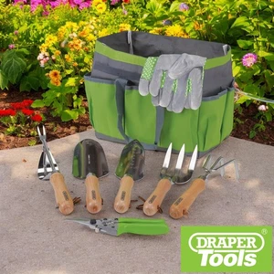 Juego de herramientas de jardín Draper de acero inoxidable guantes de jardinería tijeras + bolsa de almacenamiento - Imagen 1 de 15