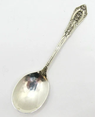 STERLING SILVER WALLACE ROSE POINT 5-7/8'' SOUP SPOON FLATWARE NO MONOGRAM - Image 1 of 4