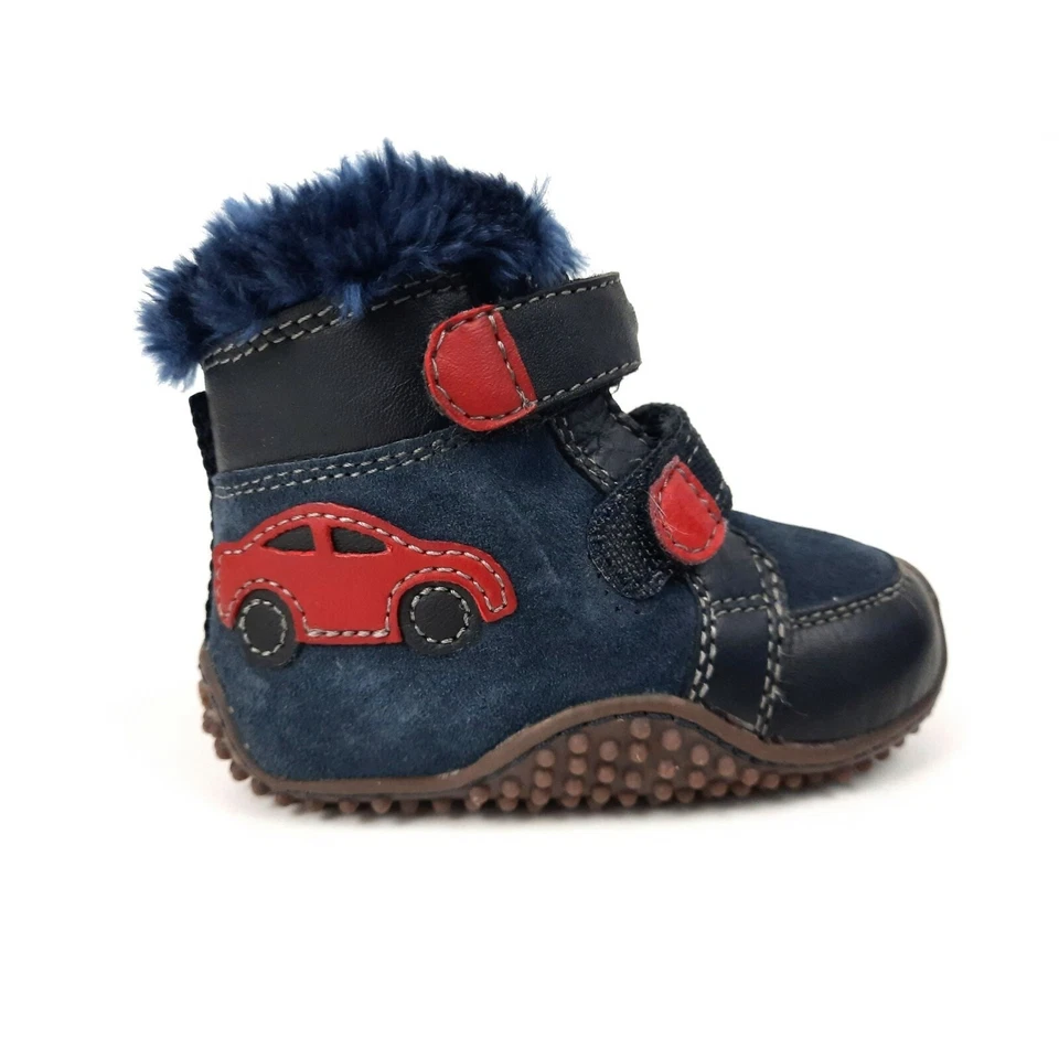 Geox Infantil Bebé Niños Botas de Invierno EE. UU. 4 EUR 19 Azul Marino Gamuza Cuero Coche Piel Foto 1 de 4