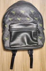 Coach sample Charter Backpack In Signature Canvas Leather With Rexy Print Black - Picture 1 of 9