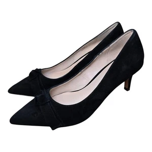 Pelle Moda Keesa schwarze spitz zulaufende Veloursleder-Pumps Damengröße 5,5 mit Absatz - Bild 1 von 14