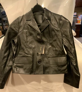 Massimo Dutti Damen Leder Blazer, Style# 4719/889/800, Größe XS, Farbe schwarz - Bild 1 von 10