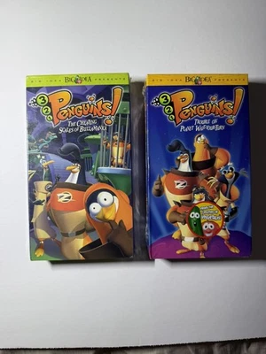 3-2-1 Penguins Episodes 1 and 2 NEW SEALED VHS Trouble On Planet Wait Your Turn - Image 1 of 4