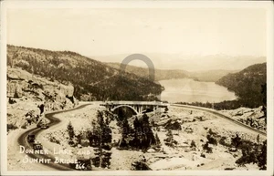 RPPC California CA Donner Lake & Summit Bridge c1940s Real Photo Postcard - Picture 1 of 5