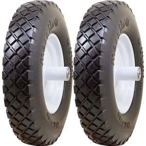 Marathon 00047P Flat Free knobby Utility Wheelbarrow Tire 4.80/4.00-8 Pack of 2 - Picture 1 of 3