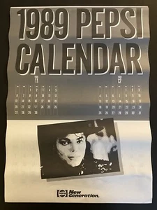 Pepsi Promo 1989 Calendar Featuring Michael Jackson | Tina Turner | David Bowie - Picture 1 of 7