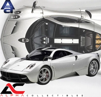 AUTOART 78266 1:18 PAGANI HUAYRA SILVER SUPERCAR DIECAST CAR - Image 1 of 4