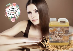 PREMIUM ORGANIC SESAME OIL. Cold-Pressed-100% Pure 1L- Hair Growth, Skin, Beauty - Picture 1 of 13
