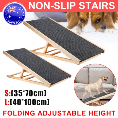 Foldable Dog Pet Ramp Adjustable Height Dogs Stairs for Bed Sofa Car 70cm/100cm - image 1 of 4