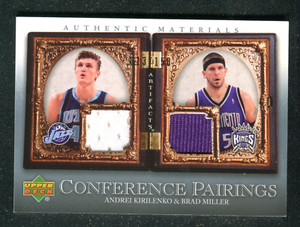 2007-08 Artifacts Conference Pairings Jersey Andrei Kirilenko Brad Miller 13/150