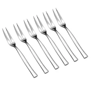 8-Piece Stainless Steel 2-Prong Appetizer Forks Small Fruit Forks - Picture 1 of 7