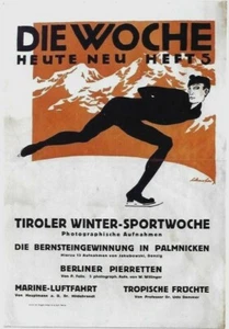 Original vintage poster GERMAN WEEKLY SKATING IN TYROL 1914 - Photo 1/1