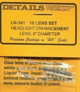 Details West 341 x HO Headlight Enhancement Lenses Clear 6" - Picture 1 of 1