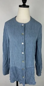 Blusa Vintage Años 90 Guinga Cuadros M Rayón Arrugado Azul Aciano Lagenlook Mamá  - Imagen 1 de 12