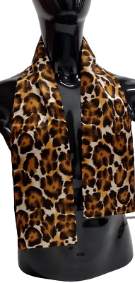 Bufanda de leopardo vintage para hombre acetato satinado MCM estampado de leopardo Liberace cóctel Foto 1 de 4