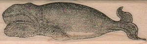 Sello de goma de ballena 1 1/4 x 3 3/4", sello de ballena, sello de océano - Imagen 1 de 1