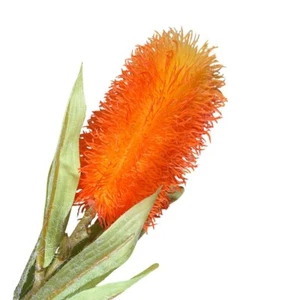 Künstliche Pagode Blume und Blatt Stiel 65 cm/25 cm hoch orange - Bild 1 von 2