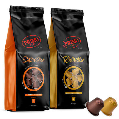 2x50pc Primo Ristretto/Espresso Coffee Capsules Compatible W/ Nespresso Machine • 44$
