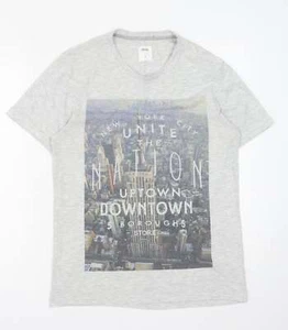 Burton Mens Grey Cotton T-Shirt Size S Round Neck - New York City - Picture 1 of 12