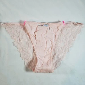 Victoria's Secret PINK Lace Back Extra Low Rise String Bikini Large Whisper Pink - Picture 1 of 4