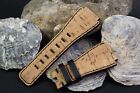 MA WATCH STRAP GENUINE CORK LEATHER BROWN BLACK BAND FOR BELL & ROSS BR 01 + 03
